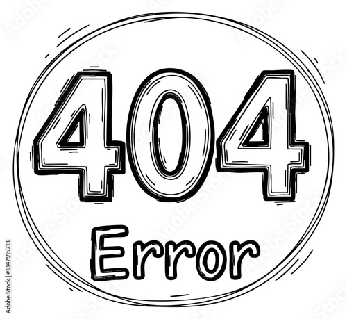 Hand drawn 404 error icon