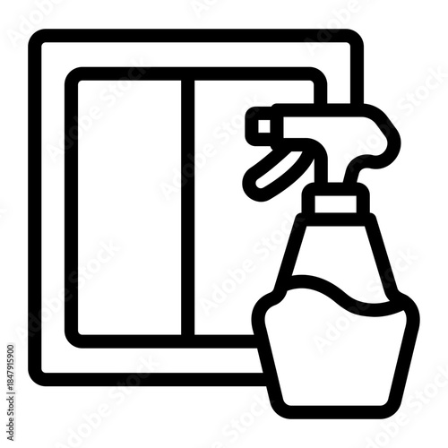 glass cleaner spray Line Icon