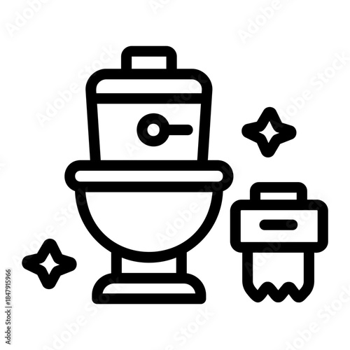 sparkling bathroom Line Icon