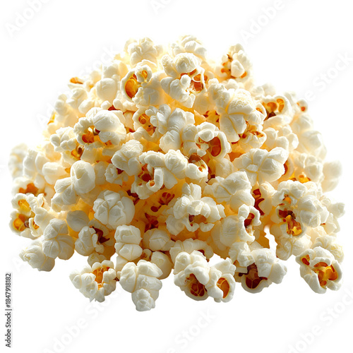 Popcorn pile isolated on transparent background