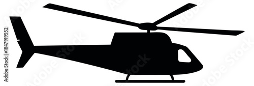 Simple helicopter icon black silhouette