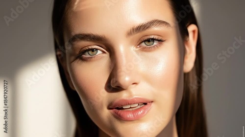 Wallpaper Mural Beautiful Woman Posing in Natural Light: A Captivating Beauty and Skincare Presentation Torontodigital.ca