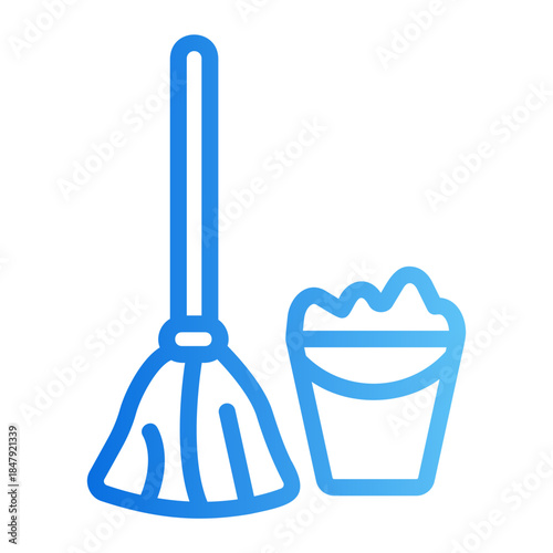floor mop Line Gradient Icon