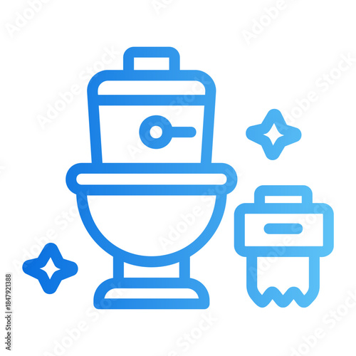 sparkling bathroom Line Gradient Icon