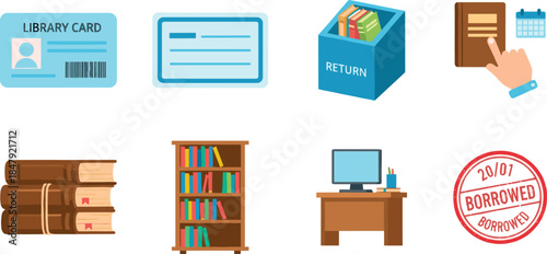 Library-related icons set
