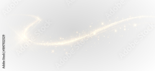 Magical Golden Light Curve with Dust Sparkles PNG