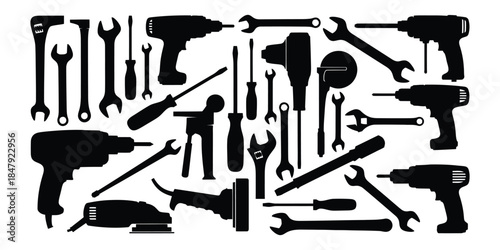 mechanical tool silhouette vector illustration design