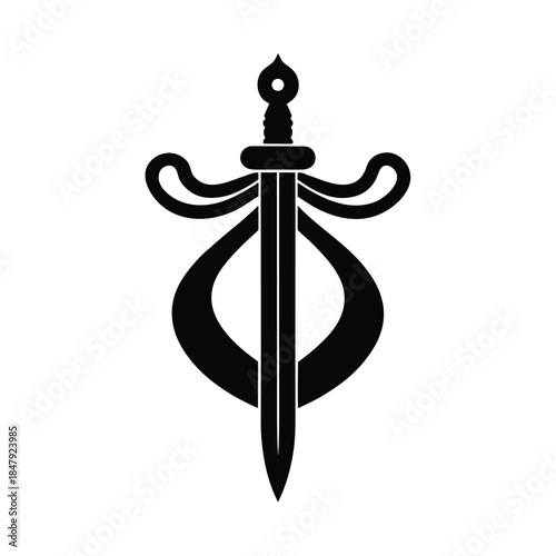 Persian Scroll And Sword Symbol