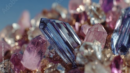Macro shot of crystalline structures and minerals.