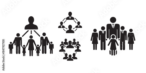 Family and organizational structures vector