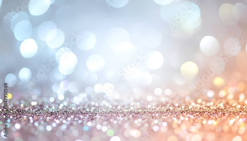 Sparkling Glitter Background with Bokeh Lights.