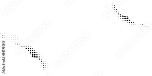 Abstract halftone pattern with gradual transition of black dots on white