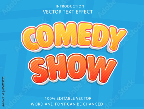Editable text effect Comedy Show Cartoon template