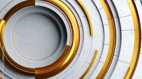 Gold and white circle with a gold line in the middle. The gold and white circle is the main focus of the image