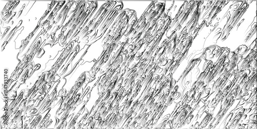 Highly detailed abstract grayscale image with dense, overlapping streaky lines and organic contours, suggesting a complex, textured surface or a stylized natural phenomenon