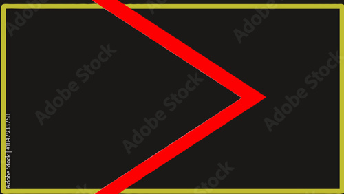 Modern geometric design with red arrow on black background