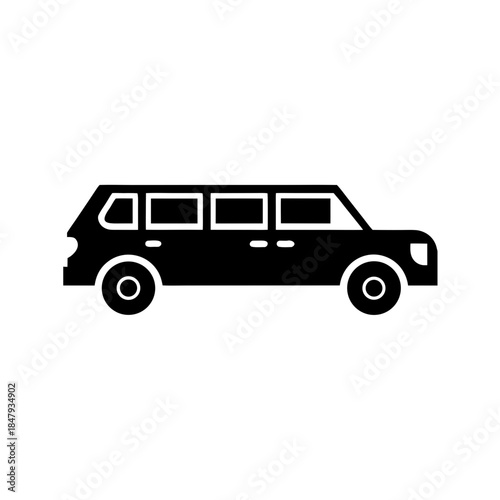 limousine icon black silhouette vector illustration on transparent background