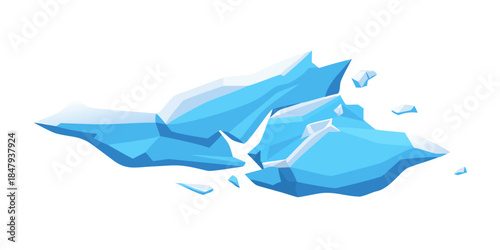 Melting iceberg fragmentation