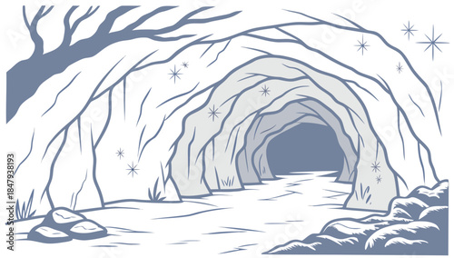 Winter cave entrance