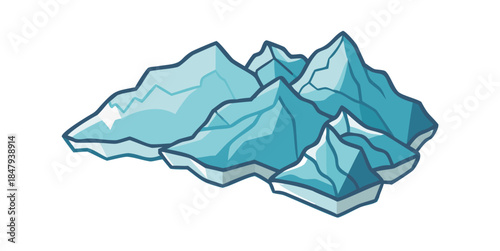 Illustrated mountain range