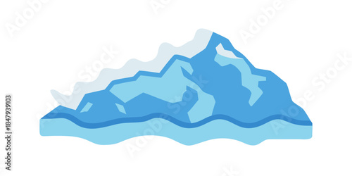 Illustrated mountain landscape