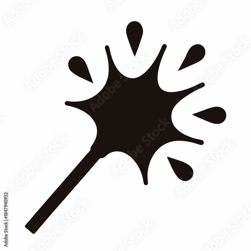 Stylized exploding sparkler silhouette on a white background creating fun atmosphere