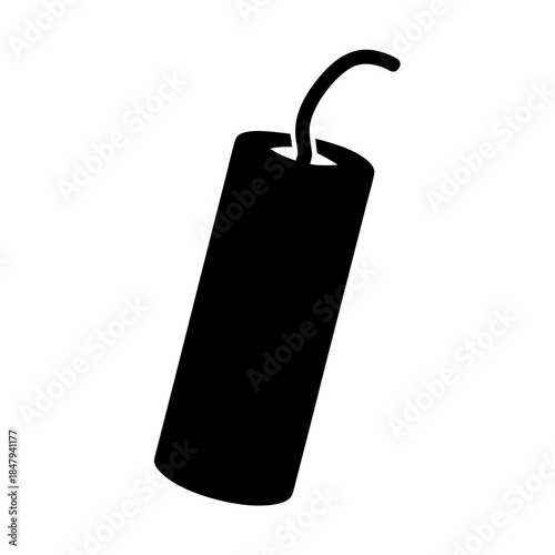 Black and White Image of Dynamite Stick, Symbol of Danger and Threat