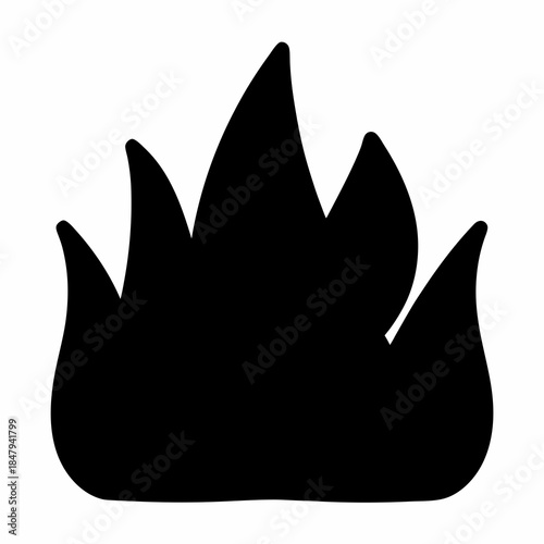 A bold black silhouette of stylized grass with sharp points, isolated on white