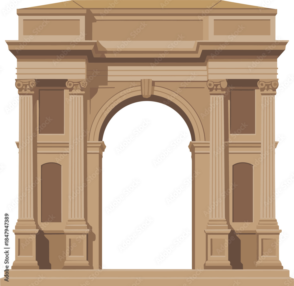 Naklejka premium Historic Stone Triumph Arch Monument Vector