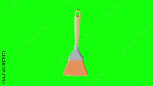 3D paint brush animated on green screen background