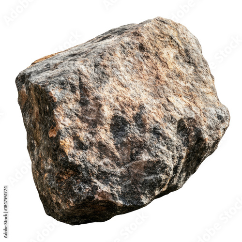Rough Textured Brown And Gray Rock Against A Transparent Background Showing Natural Imperfections And Details