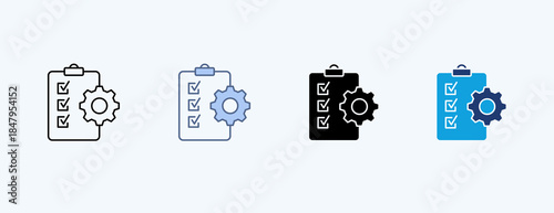 Project Management Multiple Icon Illustration Vector