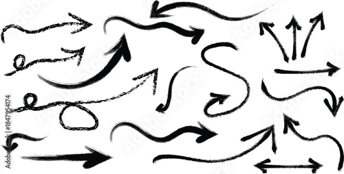 Elegant arrows set hand down design 