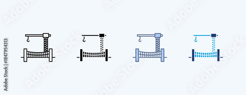 Bridge Construction Multiple Icon Illustration Vector