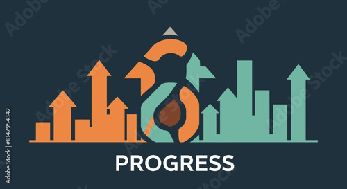 Progress Graph with Arrows and Bars.