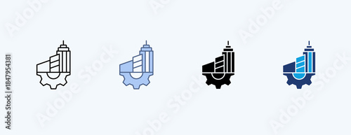 Infrastructure Project Multiple Icon Illustration Vector