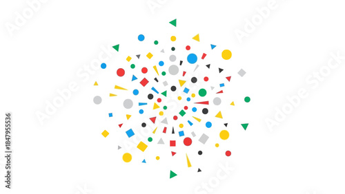 Colorful confetti explosion on a white background celebrating happy new year 2026 with a joyful and festive mood in a close-up shot.