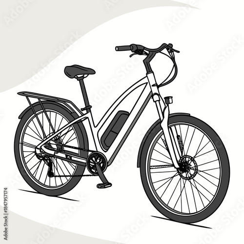 Of white electric commuter bike electric bike bicycle