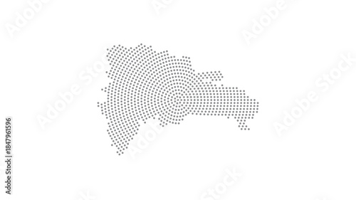 Dominican Republic Stylized halftone dot map with concentric circular pattern