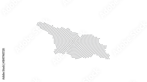 Georgia Stylized halftone dot map with concentric circular pattern