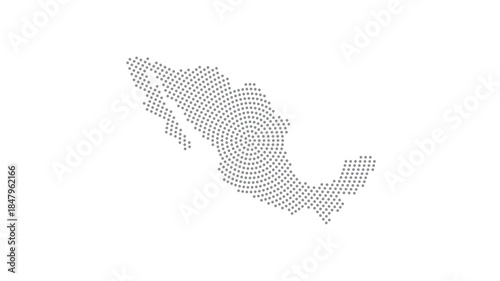 Mexico Stylized halftone dot map with concentric circular pattern