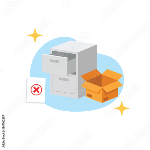 Clean minimal data search result error page illustration flat design vector empty state ui interface