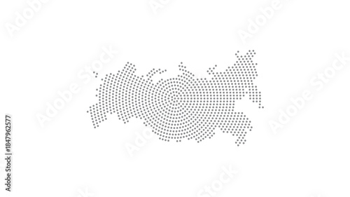 Russia Stylized halftone dot map with concentric circular pattern