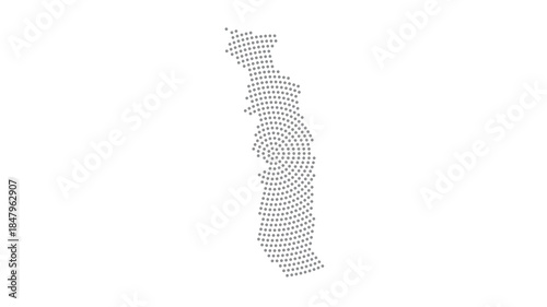 Togo Stylized halftone dot map with concentric circular pattern