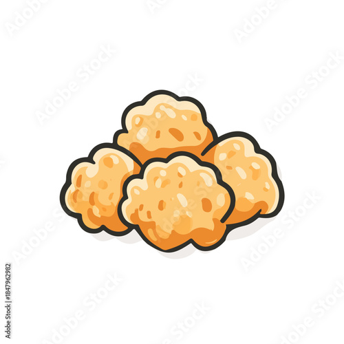 Cauliflower Wings, clean 2D vector flat illustration in minimal and modern style on a white background.