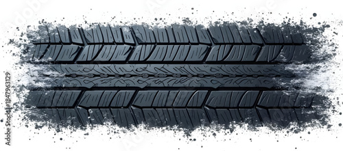 The close-up features a tire tread pattern that highlights its ability to provide excellent grip and control on various surfaces. This design is ideal for off-road adventures.
