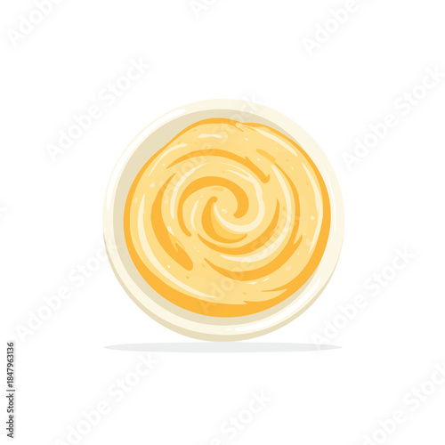 Modern flat 2D vector illustration of a Hummus, minimal design style on a white background.