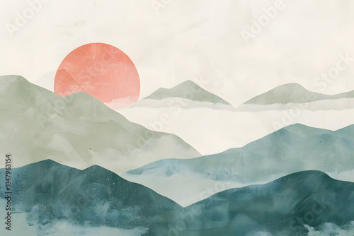 Traditional Korean Seollal Background on Hanji Paper 