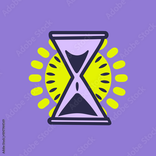 Hourglass with radiant light