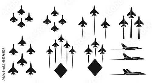 Collection of Fighter Jet Silhouettes.